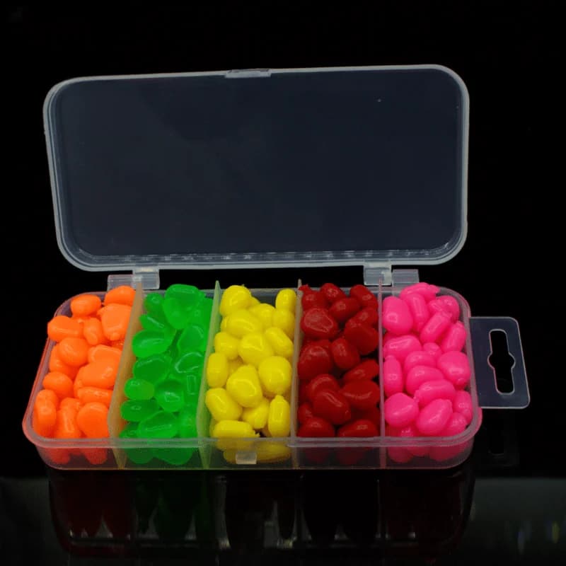 Maïs artificiel flottant et coulant - 100 grains parfumés souples 0.39 pouces pour appâts mobiles carpe