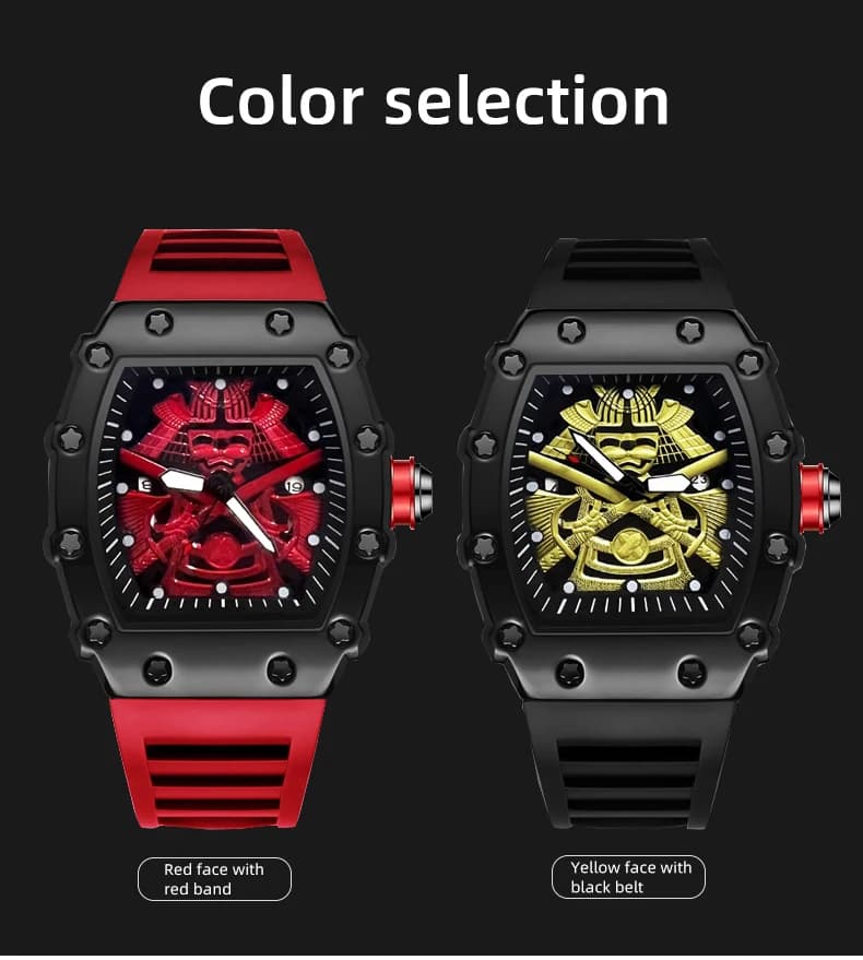 Montre sport homme étanche luminescente silicone - Cadran explosif tonneau avec calendrier
