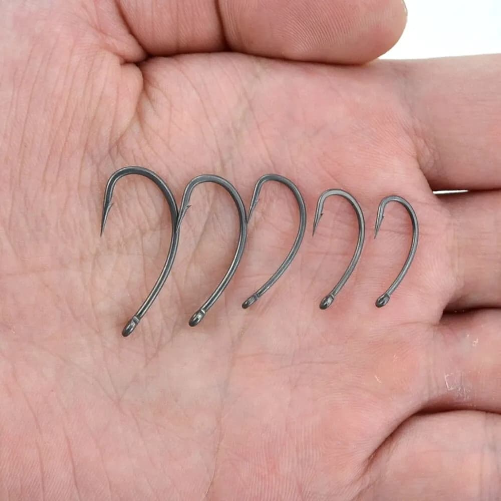 Hameçons carpe Hirisi X915 micro-barbe, acier haute teneur en carbone et revêtement PTFE, lot de 15