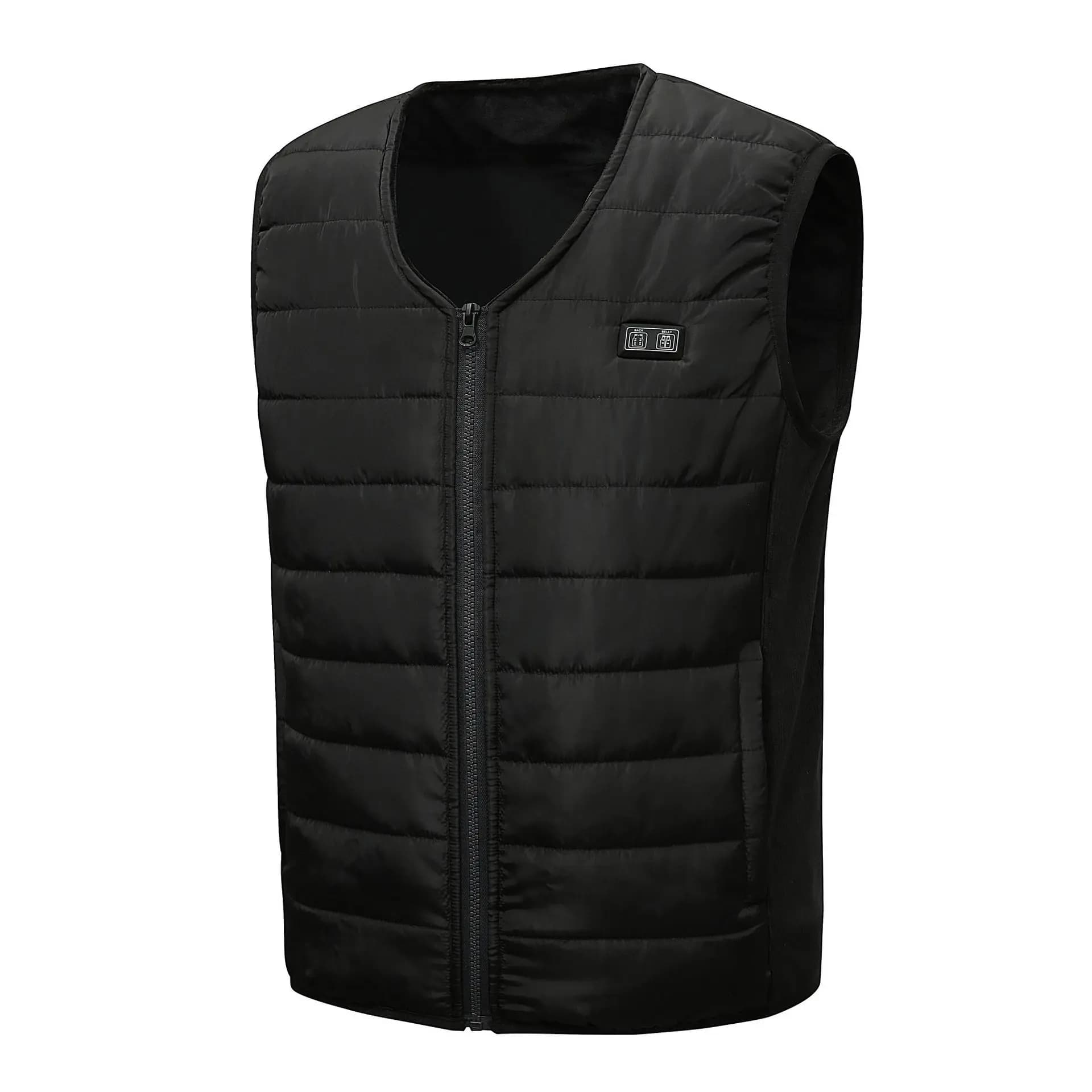 Gilet chauffant homme 12 zones chauffantes V-neck, contrôle intelligent température, lavable hiver