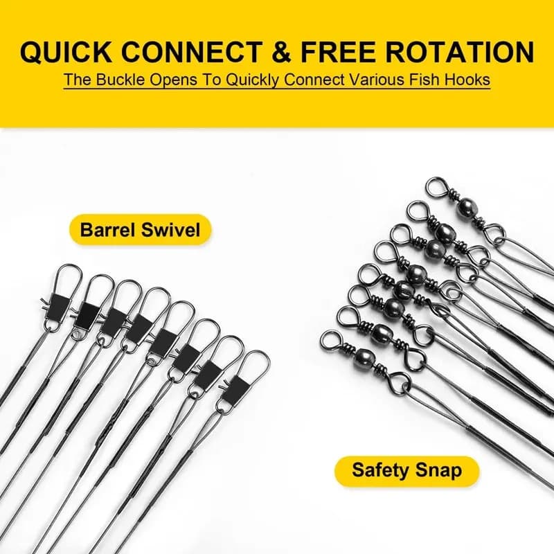 Ligne de pêche acier anti-dent 20 pièces avec émerillon 15 à 30cm pour carnassiers bar brochet