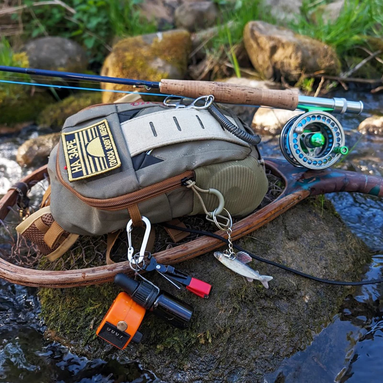 Sac de poitrine ultraléger pour pêche à la mouche - Poche micro pour pêche à la truite et petite pêche