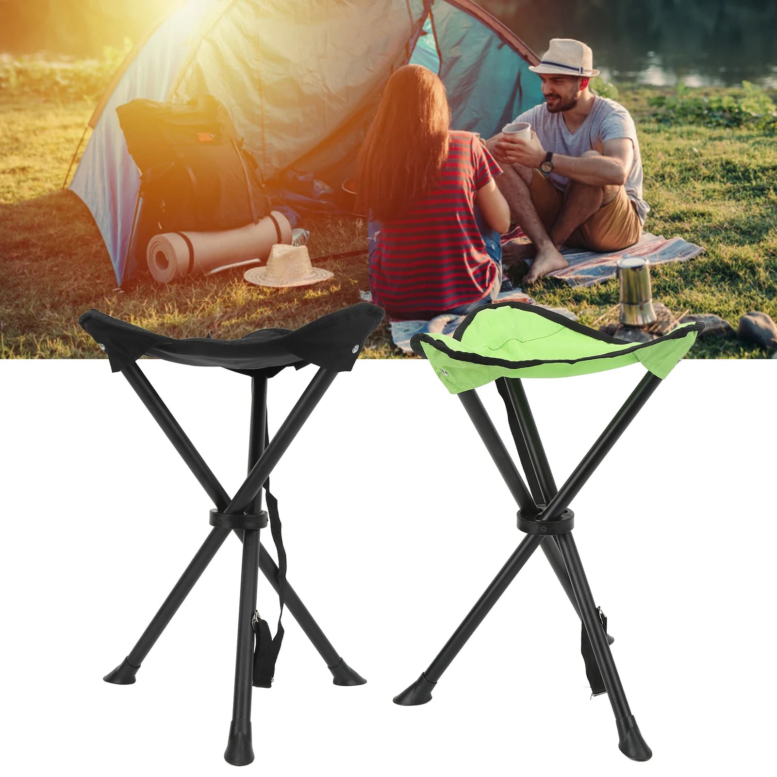 Tabouret de pêche pliant 600D Oxford anti-chute 200KG - Stabilité optimale anti-dérapant pour pêcheur