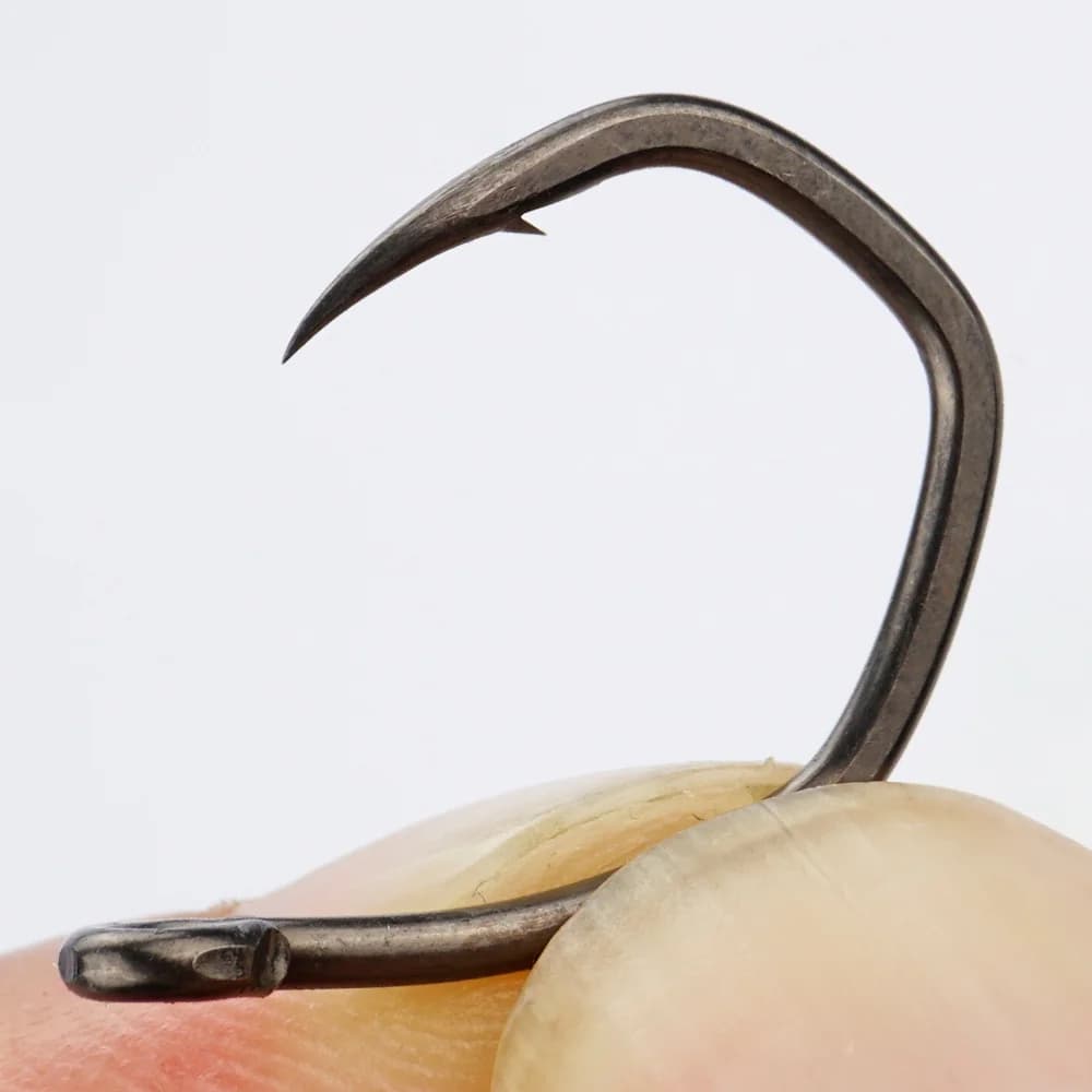 Hameçon de pêche Hirisi 8033 micro-barbelé en acier carbone, 50 pièces PTFE avec œil, boîte modulable