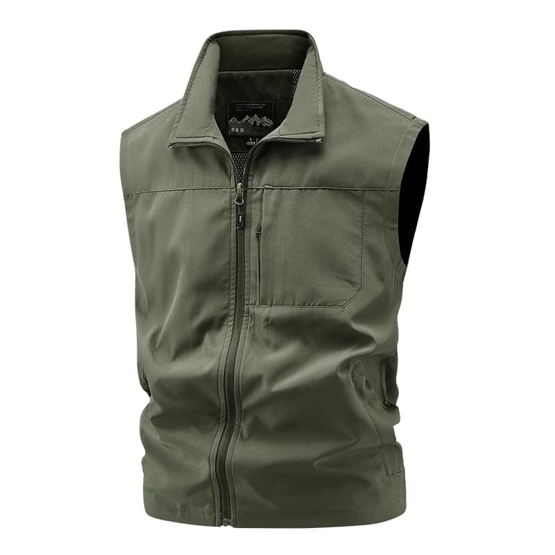 Veste de pêche sans manches respirante pour homme avec poches cargo et coupe sport