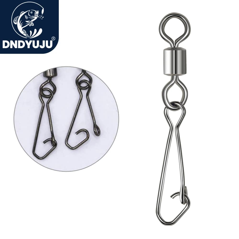 Barillet de pêche DNDYUJU 10-100PCS avec émerillon roulant pour hameçons et leurres - Accessoires
