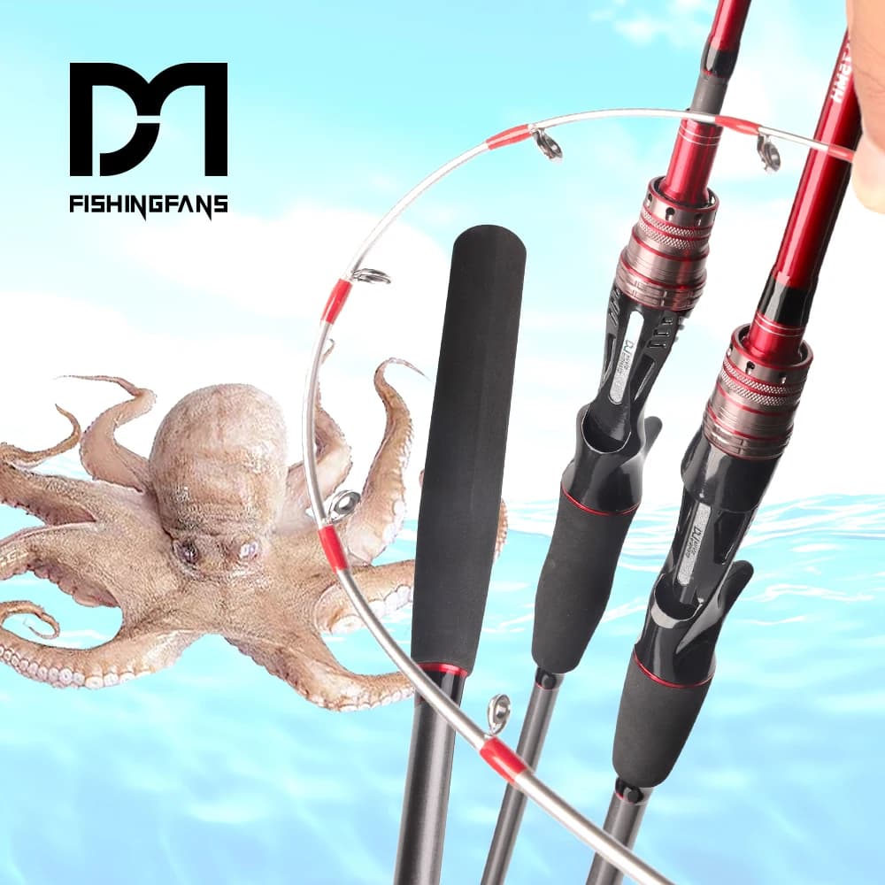 Canne pêche seiche FISHINGFANS 1.5m à 1.75m sensible jigging bateau eau salée ML MH