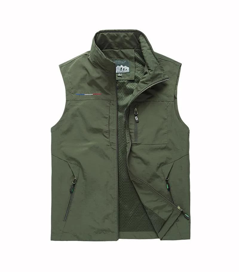 Veste de pêche homme 2023 respirante avec grandes poches pour appareil photo et accessoires