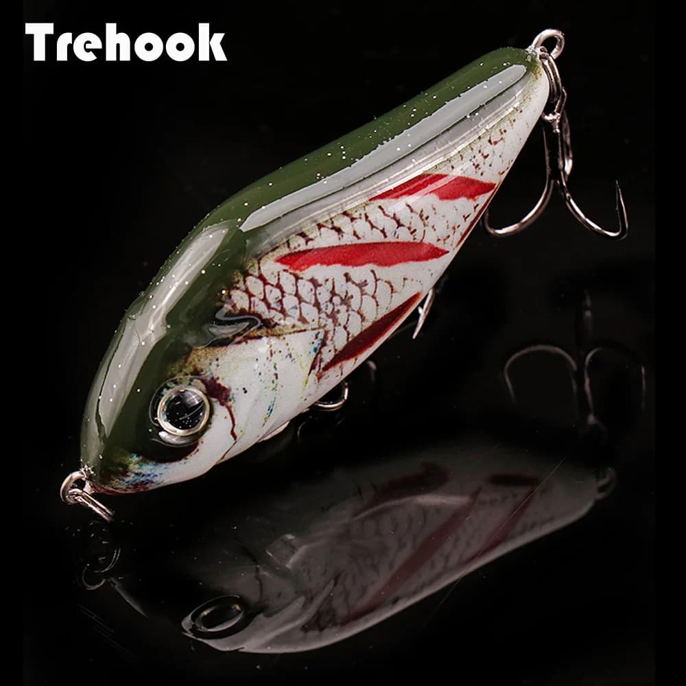 Leurre crankbait slider jerkbait coulant 6-10cm pour brochet, avec bruit et vibration pour la pêche hivernale