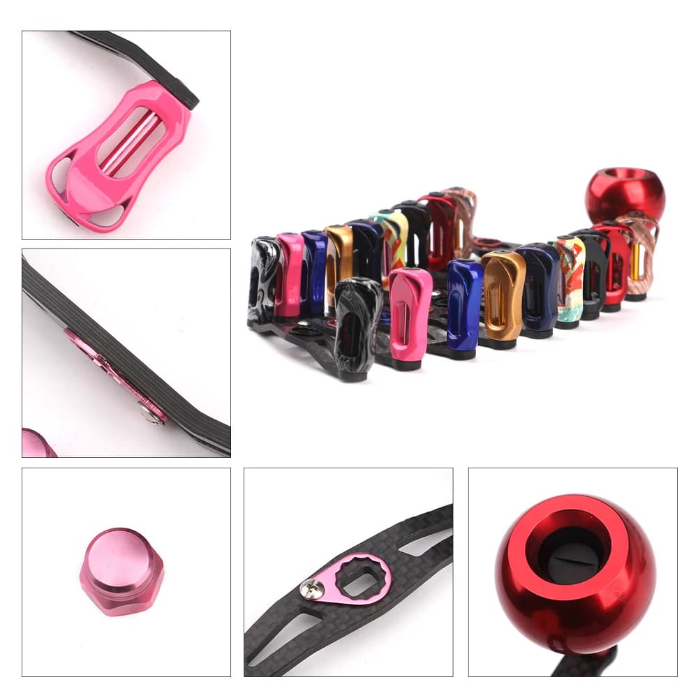 Manivelle Rollfish en fibre de carbone légère 19-29g, design ergonomique pour moulinet de pêche
