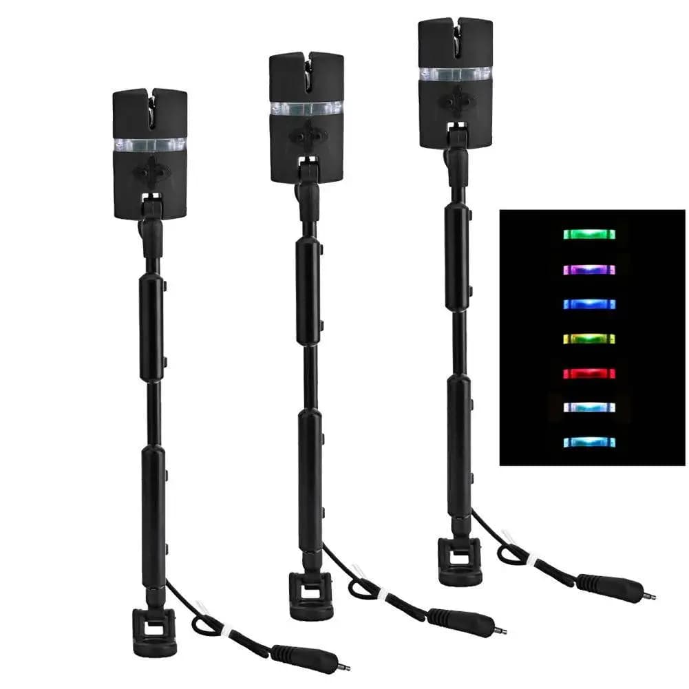 Indicateur de touche lumineux réglable 7 couleurs avec wigglers pour pêche nocturne et alarmes
