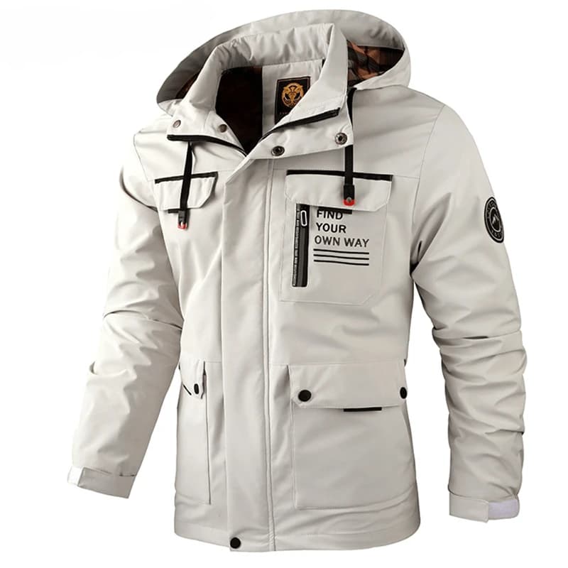 Veste de pêche décontractée capuche homme - Veste imperméable soft shell hiver grande taille