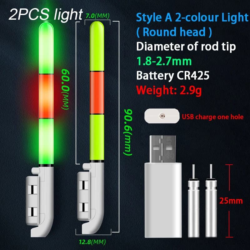 Lampe de canne à pêche lumineuse LED CR425 étanche amovible pour pêche de nuit et rockfishing
