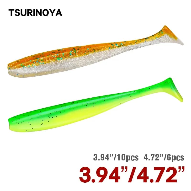 Leurre souple T Tail Worm TSURINOYA 100mm et 120mm, appât artificiel parfumé pour la pêche du bar