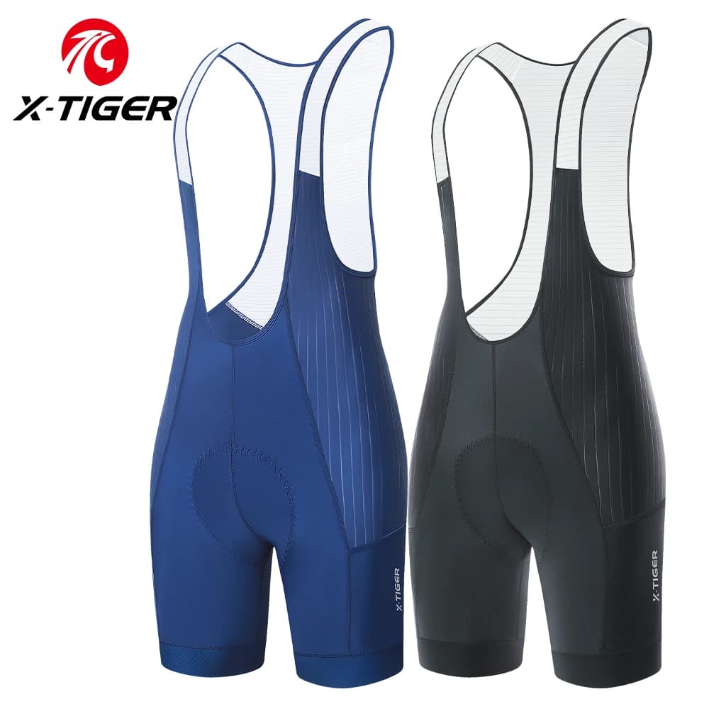 Short de cyclisme longue distance X-TIGER homme avec mousse haute densité - Rembourrage 5 cm et grip