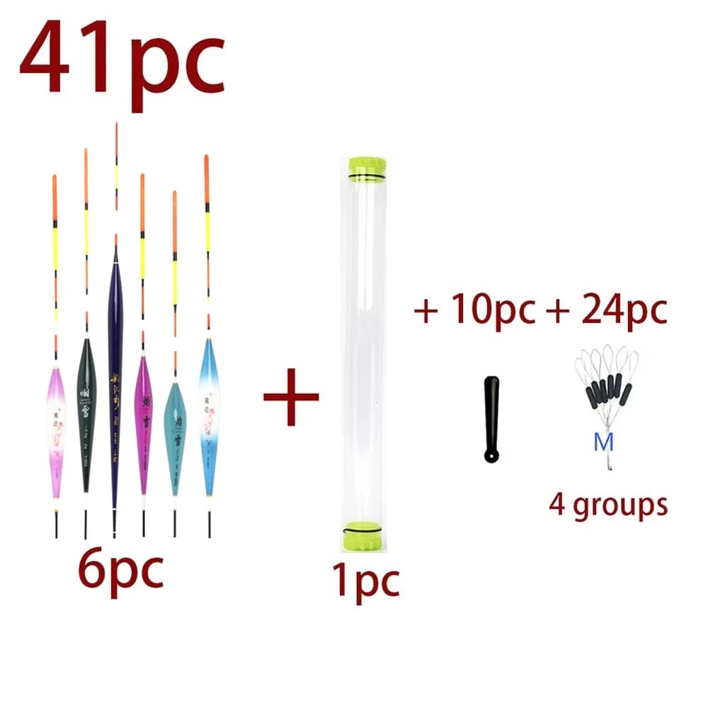 Cylindre acrylique transparent rangement flotteurs pêche - Protection épaisse + 6 accessoires flottants