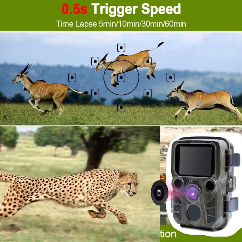 Mini caméra jeu 12MP 1080P étanche portée 20m - Phototrappage compact avec LED IR longue portée
