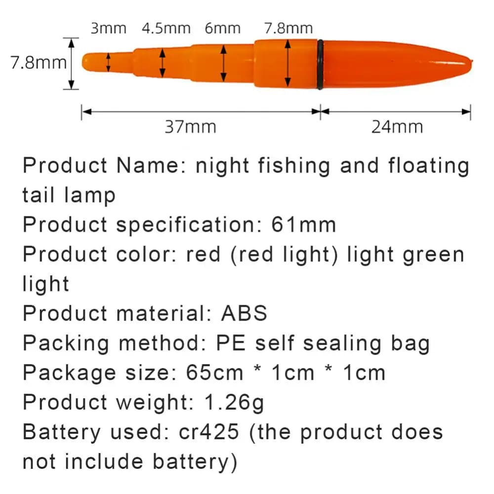 Flotteur lumineux électrique LED pour pêche nocturne - bâton lumineux électronique extérieur