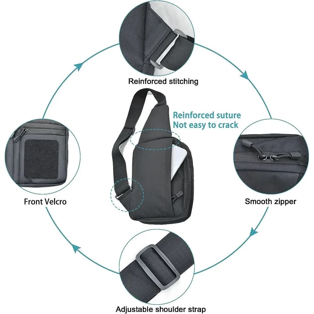 Sac bandoulière étanche chasse pêche holster pistolet dissimulé multifonction porté poitrine crossbody