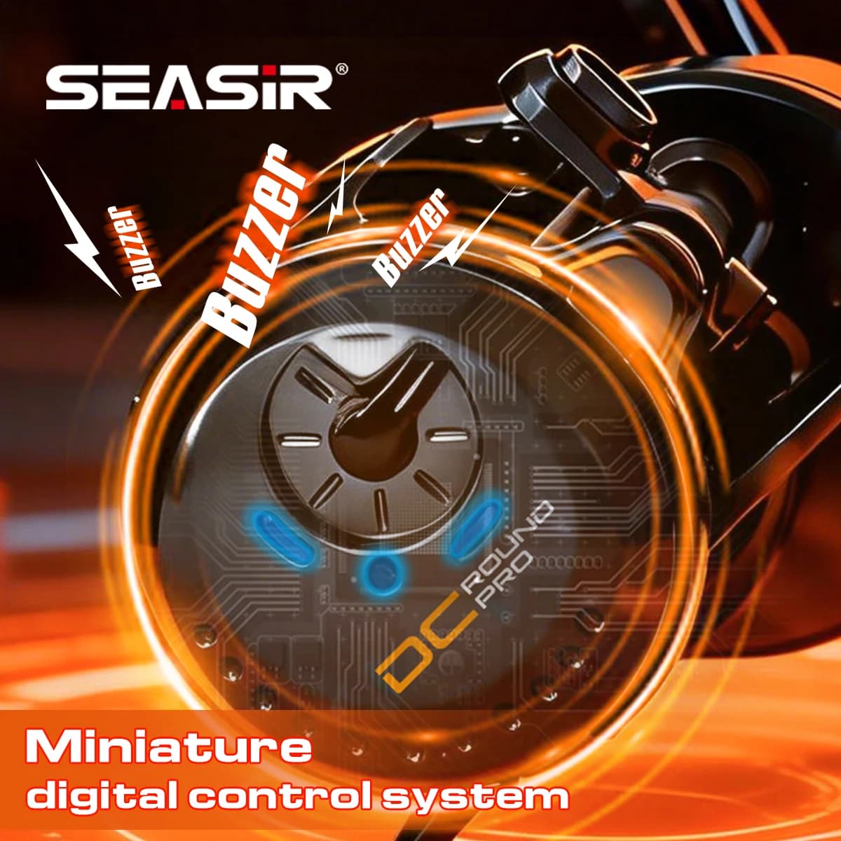 Moulinet baitcasting SeaSir DC Round Pro Digital Control hybride céramique ultraléger 128g carbone