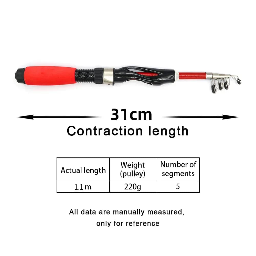 Canne à pêche carbone super rigide pour bateau et glace 1.2m avec moulinet haute puissance 30lb+