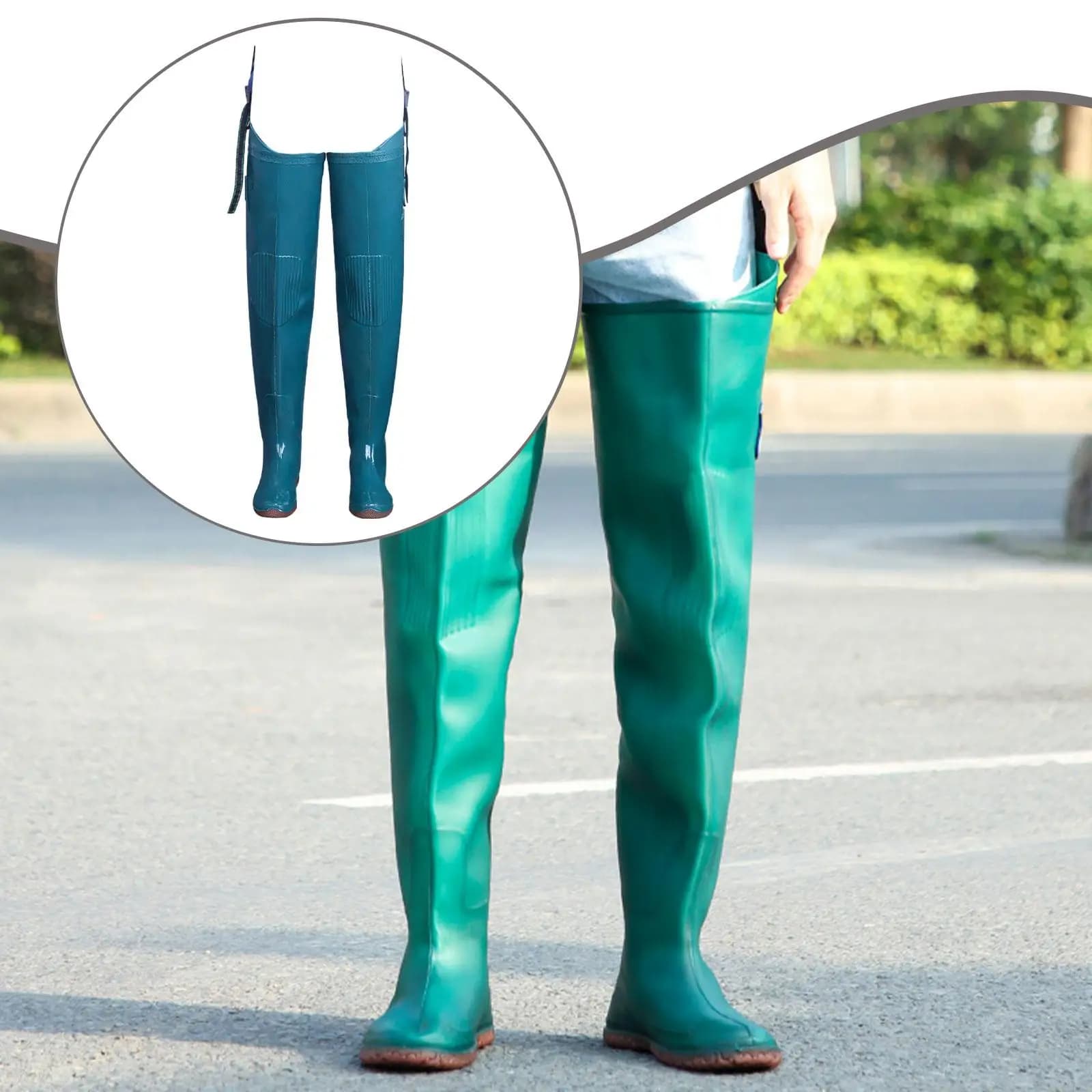Bottes de pêche wader imperméables genou long - Chaussures eau résistantes durables pour pêche extérieure