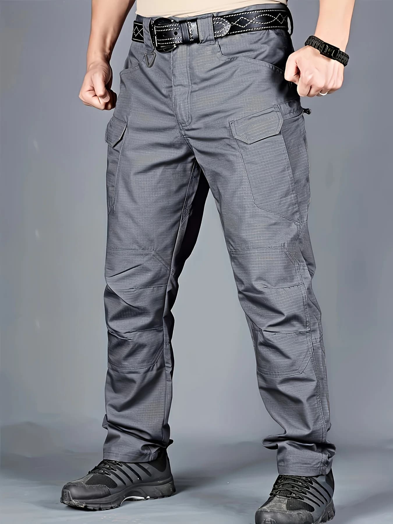 Pantalon cargo grande taille été léger pêche confort poches latérales hommes grands