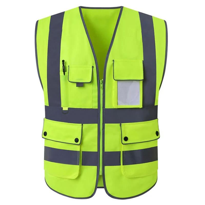 Veste de travail haute visibilité orange 5XL avec multiples poches pour homme chantier