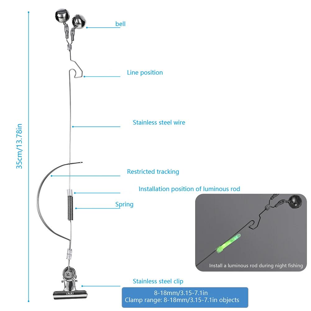 Alarme nuit pêche carpe 1-2 pièces acier inoxydable anti-corrosion accessoires pêche