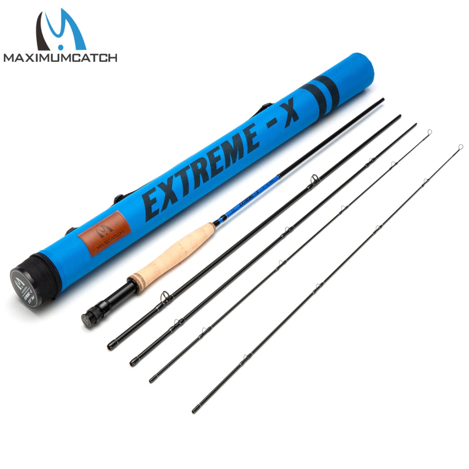 Canne à mouche Maxcatch Extreme-X action rapide avec tube de transport section supplémentaire 3-8WT 8.4ft-9ft