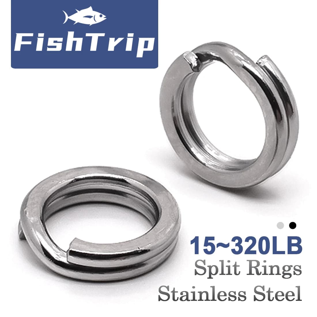 Anneaux ouverts pêche robustes inox FishTrip, 30 à 200 pièces, pour leurres et hameçons en mer