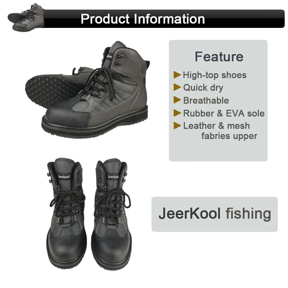 Bottes de pêche en amont semelle feutre antidérapante - Chaussures de chasse vert armée pour hommes