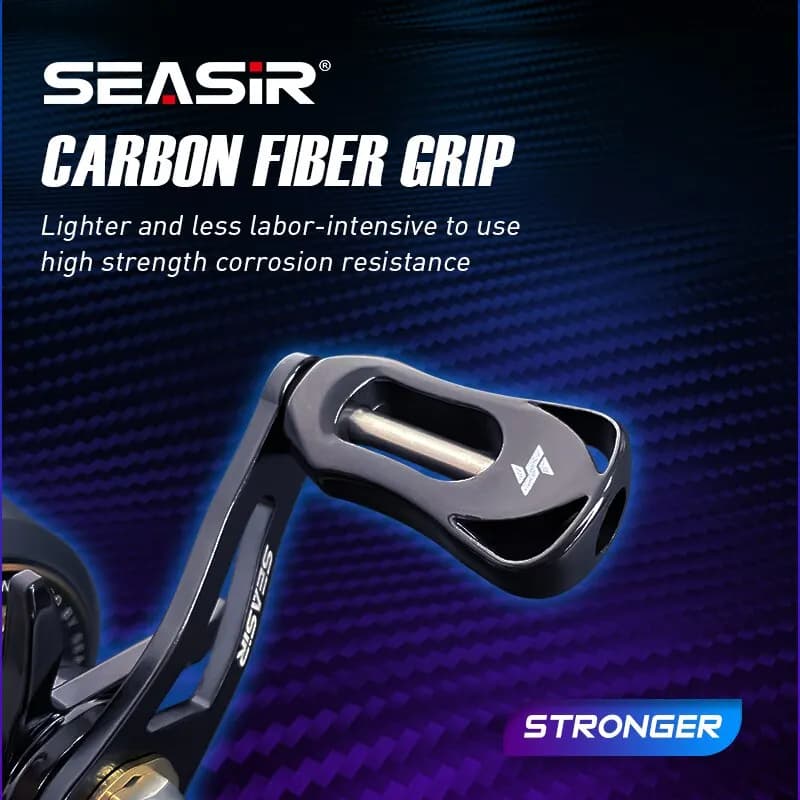 Moulinet casting SEASIR Cast-X ratio 7.3:1, double bobine aluminium, grip carbone - Pêche BFS micro