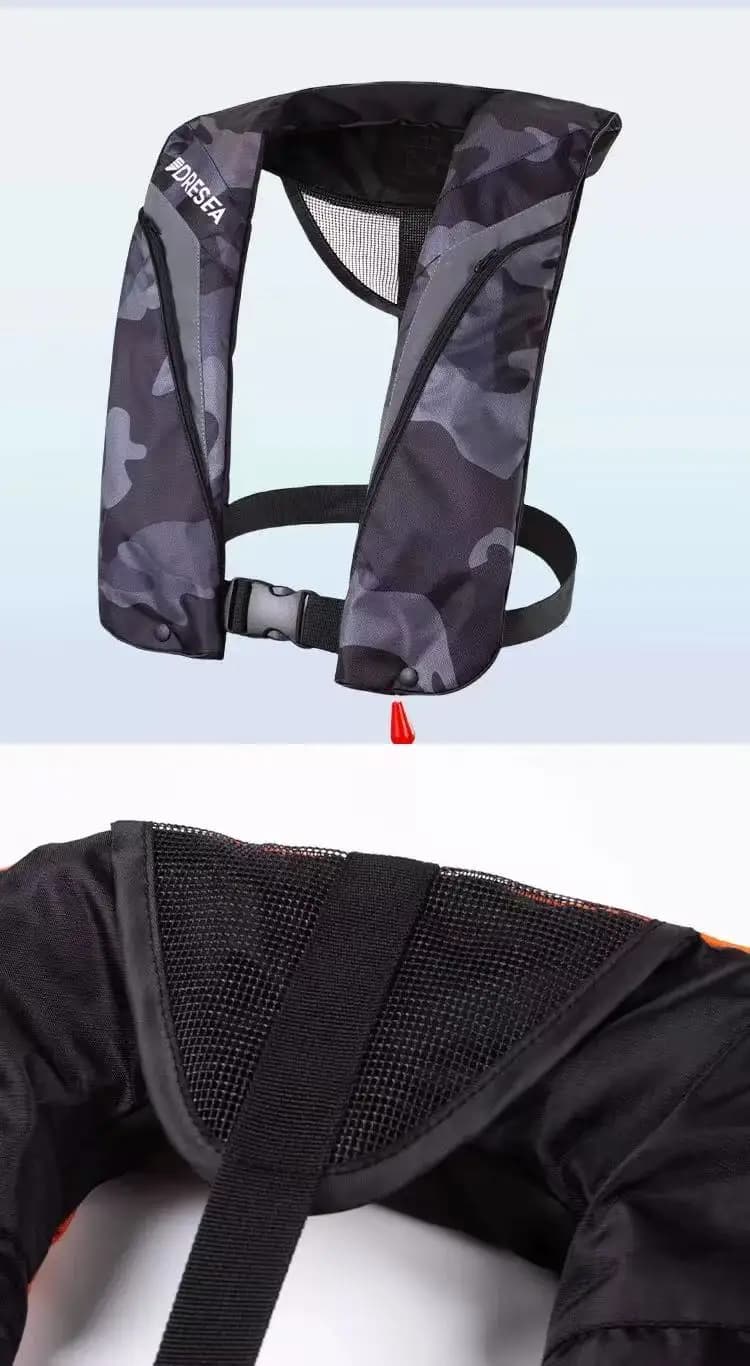 Gilet de sauvetage pêche CE - Gonflage manuel/automatique - Poche pratique - 100N/150N PFD adulte