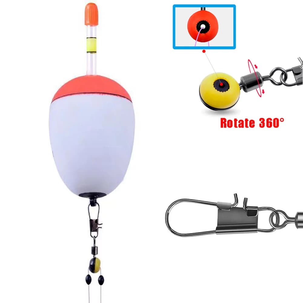 Kit émerillons à billes 360° pour pêche - émerillons rapides avec roulement à billes pour leurres et flotteurs