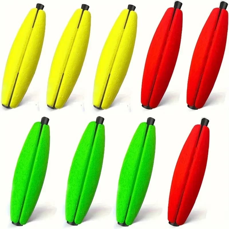 5pcs Flotteurs Ovale Pêche Silure - Flotteurs Fente Pêche Lancer - Flotteurs Mousse Pêche Gros Poissons