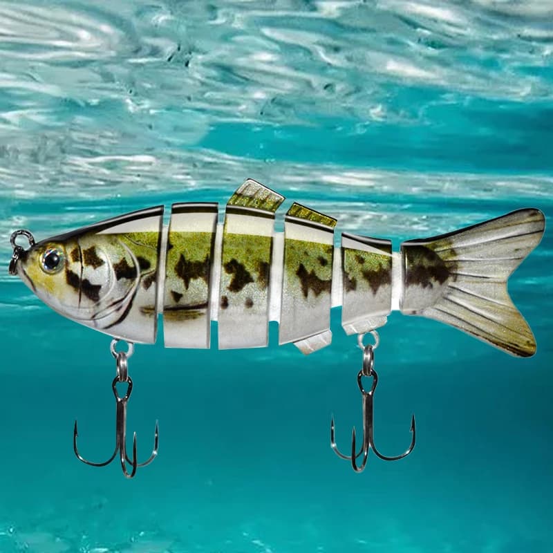 Leurre dur articulé 4 pouces 6 segments bionic crankbait - Appât coulant wobblers mer