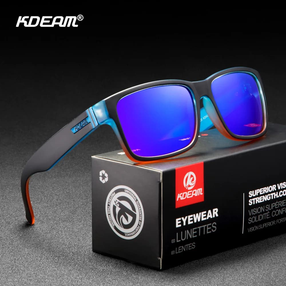 Lunettes de soleil sport KDEAM polarisées - Verres photochromiques couleurs chocs pour outdoor