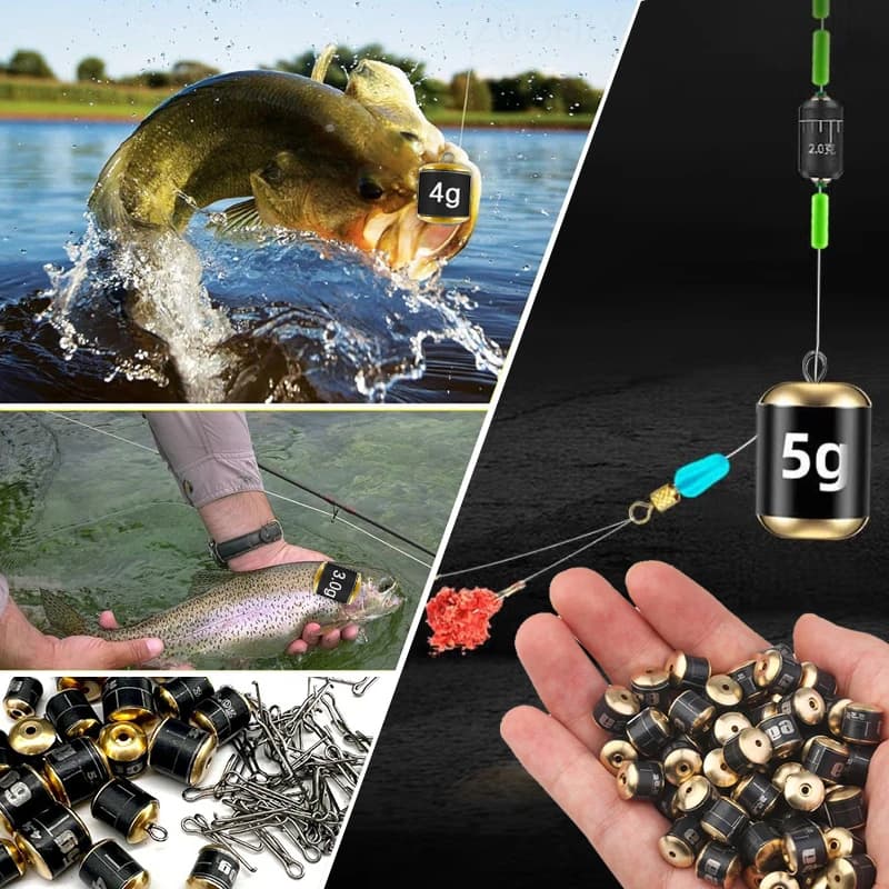 Plombs de ligne détachables 1.5g à 6g pour pêche au coup et au feeder, plombiers rapides pour montages pêche