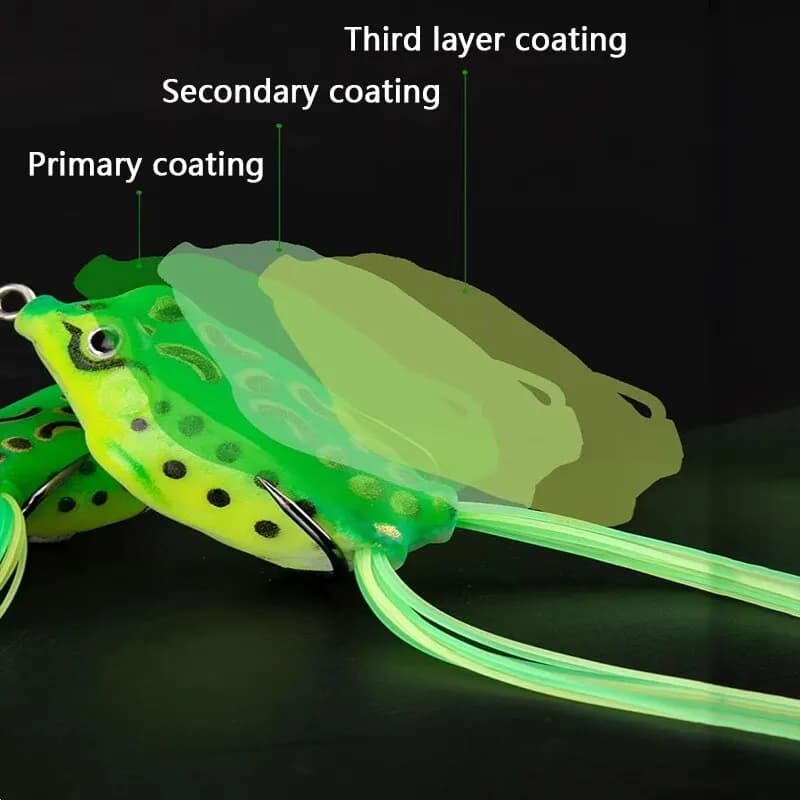 Leurres grenouilles 2 pièces avec hameçons - Appâts souples top water yeux 3D pêche surface