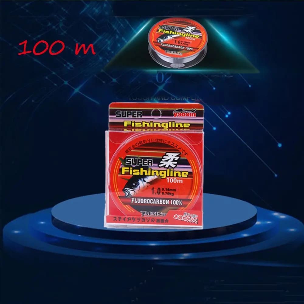 Ligne de pêche fluorocarbone 100m monofilament nylon - 0.8 à 6LB ligne durable pour tous usages
