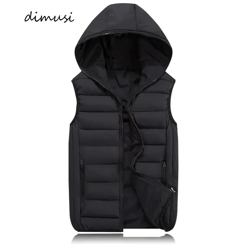 Veste sans manches matelassée homme hiver chaude avec capuche coton épais taille 4XL