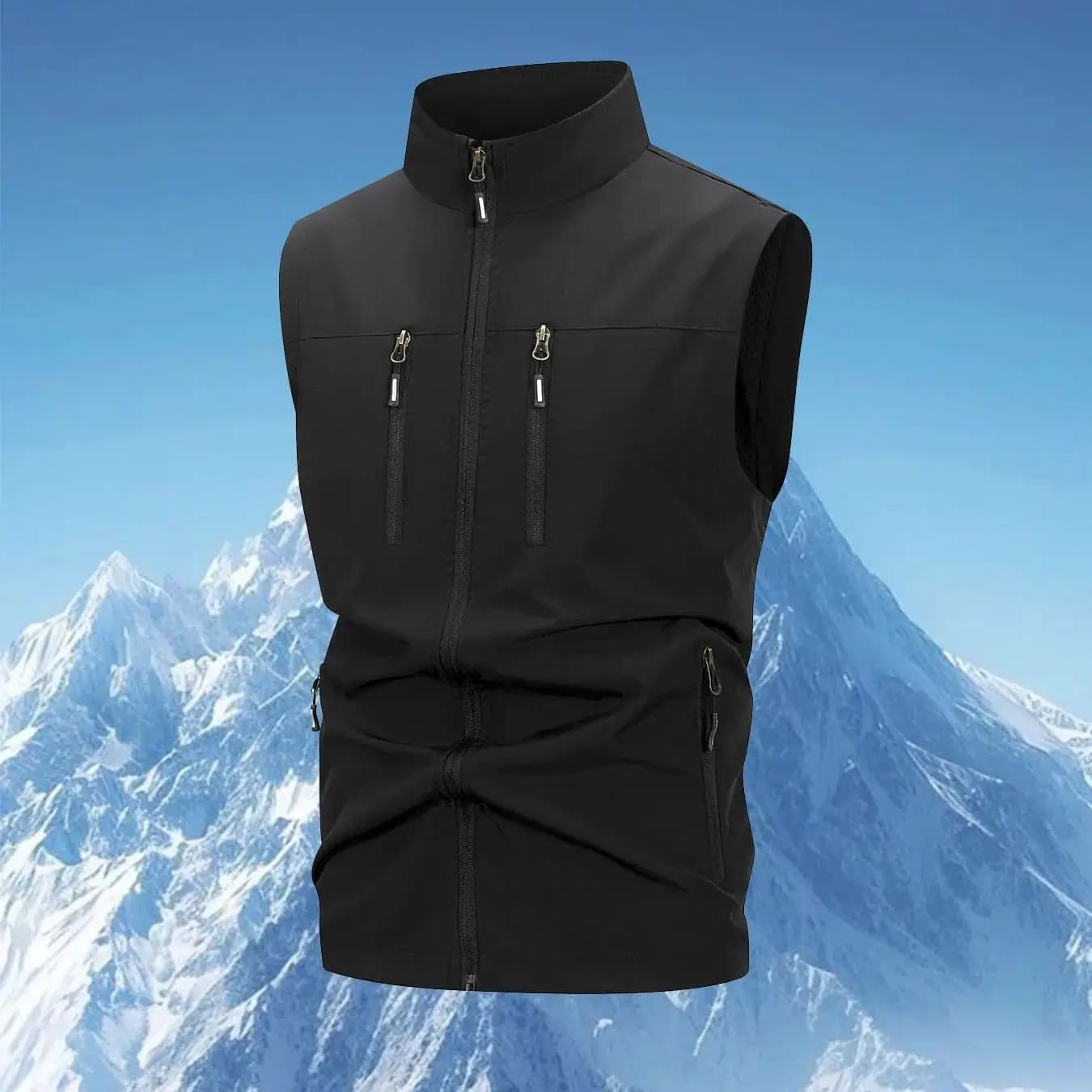 Veste homme travail pêche avec multiples poches zippées pour randonnée automne et sport extérieur