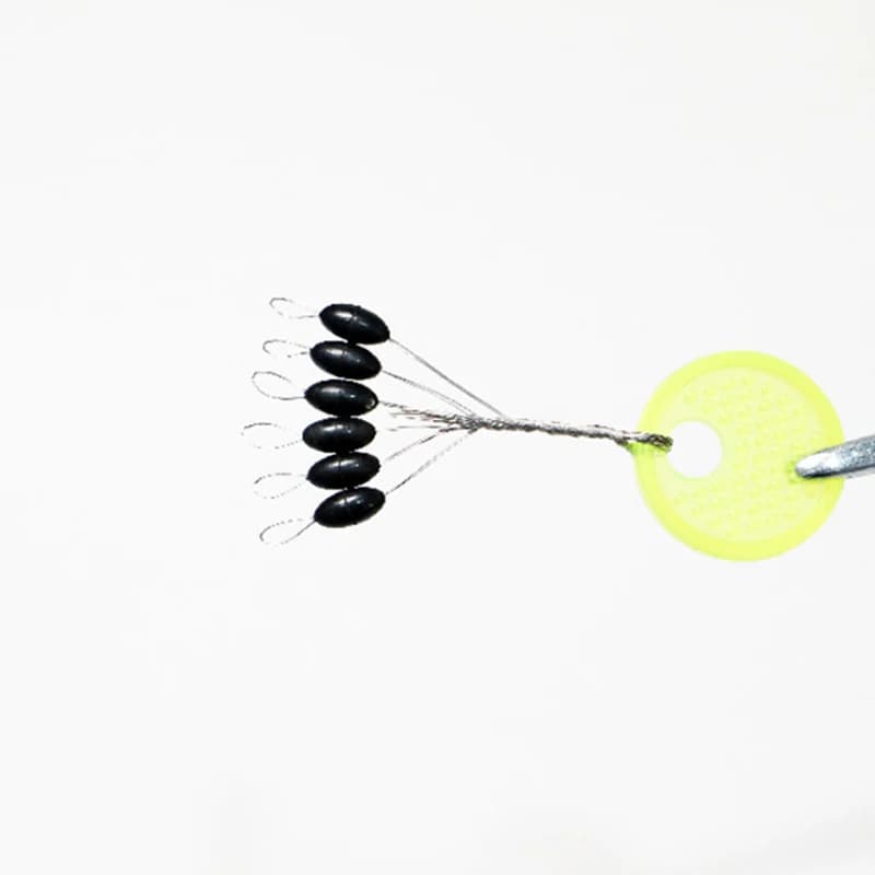 60pc 10 Group Set Rubber Space Bean Carp Fly Fish Rubber Oval Stopper Float Fish