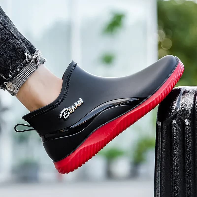 Bottes de pêche été imperméables respirantes antidérapantes - Chaussures de travail caoutchouc noir