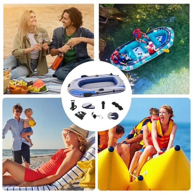 Bateau gonflable PVC 3 places kayak canot pour pêche plongée rafting et transport moteur