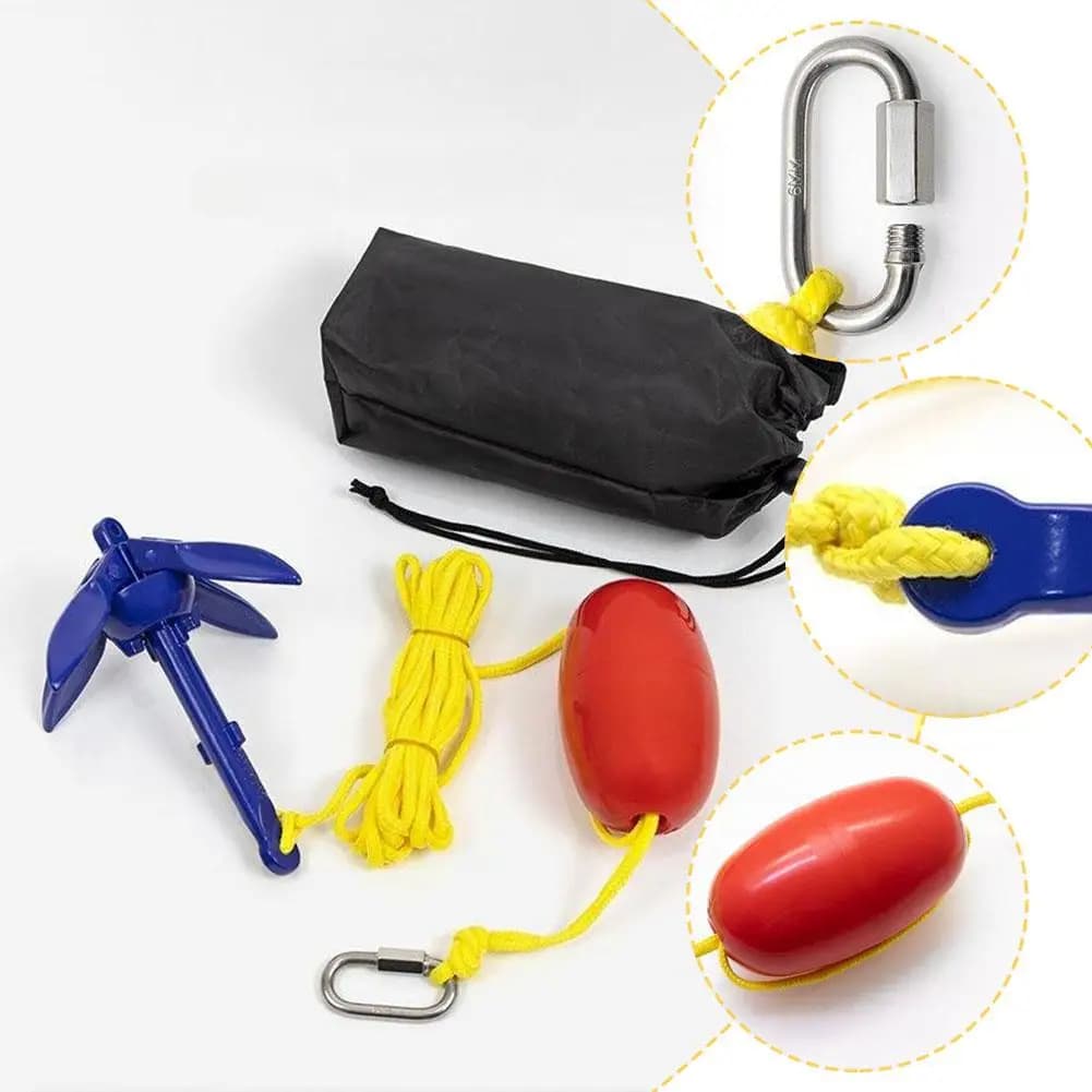 Kit ancre pliante marine pour kayak de pêche, canoë, jet ski, paddle board et petits bateaux