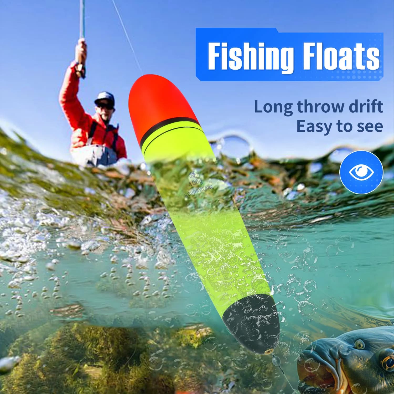 Flotteurs Sougayilang EVA 5 pièces pour pêche en mer et roche, poids leurre 10-100g, sticks lumineux