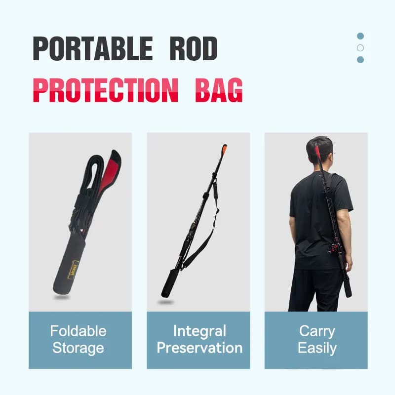 Sac protection cannes spinning Kingdom 73-152cm - Housse réglable avec corde protection cannes stockage pêche