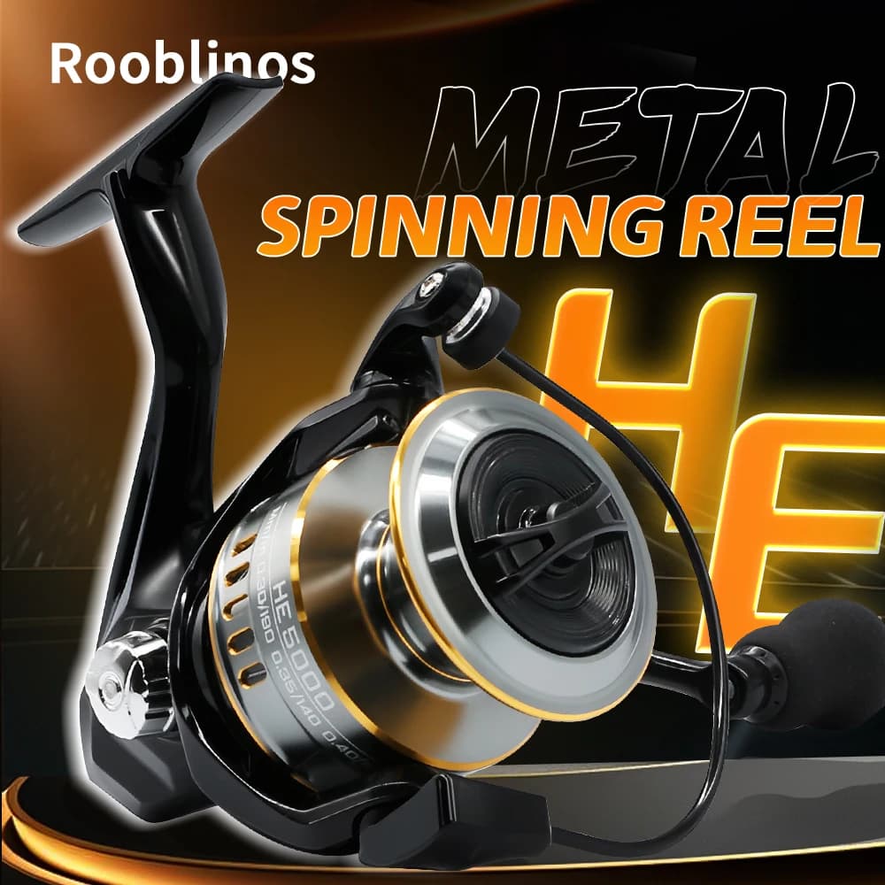 Moulinet spinning ultraléger Rooblinos HE métal 5.2:1 pour pêche eau douce et mer